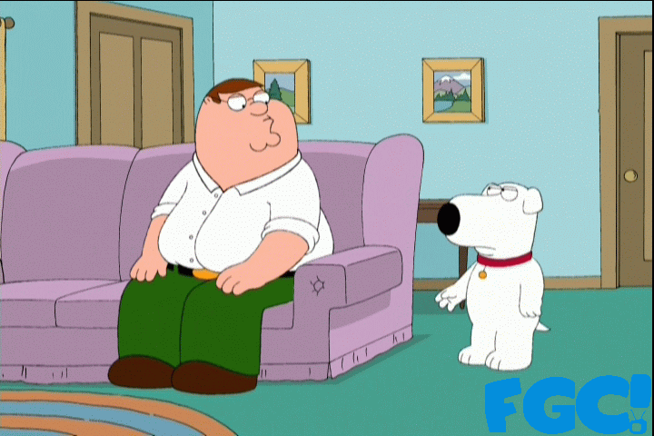 Family Guy Peter and Brian on couch
